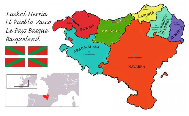 Euskal Herriko lurraldeak. Europan kokapena